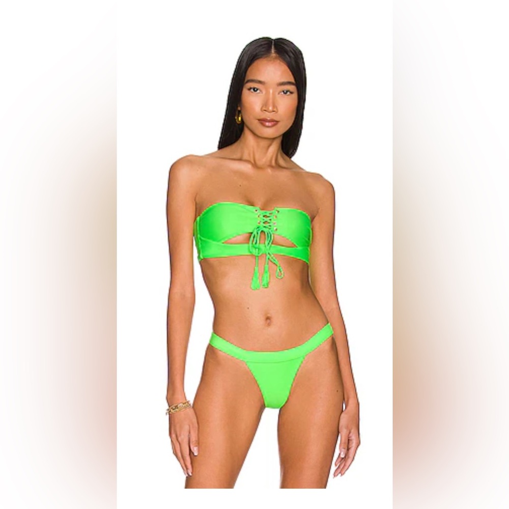 Camila Coelho Green Bandeau Bikini
